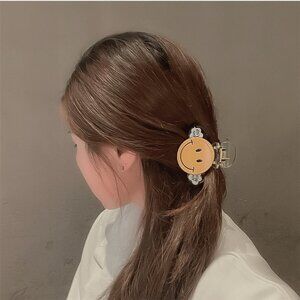 NEW Happy With You Smiley Clear Hair Claw Clip